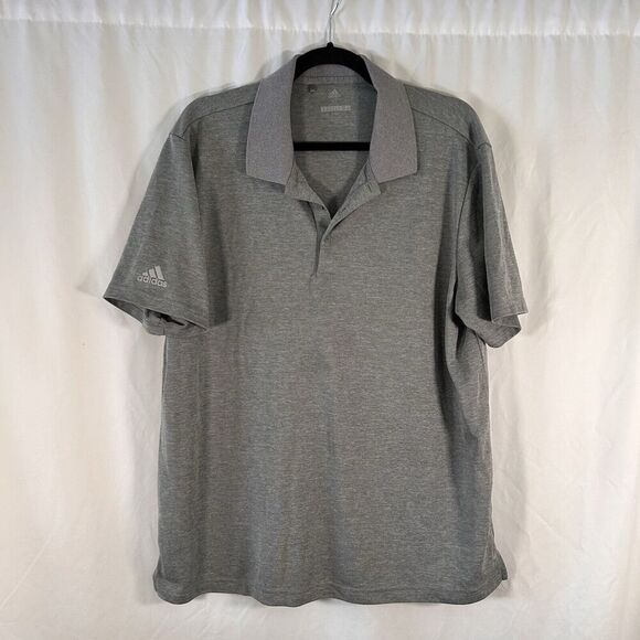 ADIDAS Golf Polo Shirt Men's Xl Grey Short Sleeve 1/4 Button Collared - Picture 1 of 7